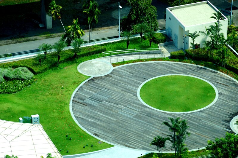 Circular Wooden Plaza