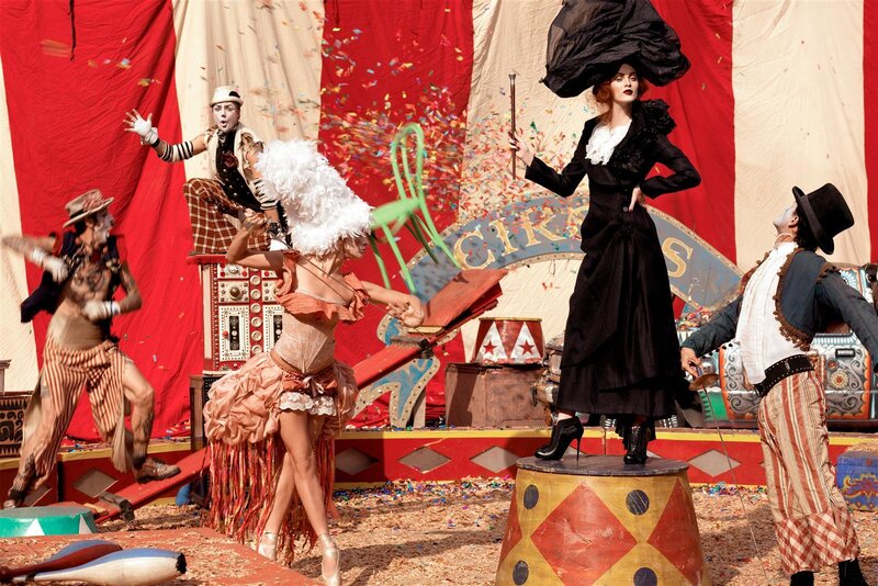 Circus performers in action