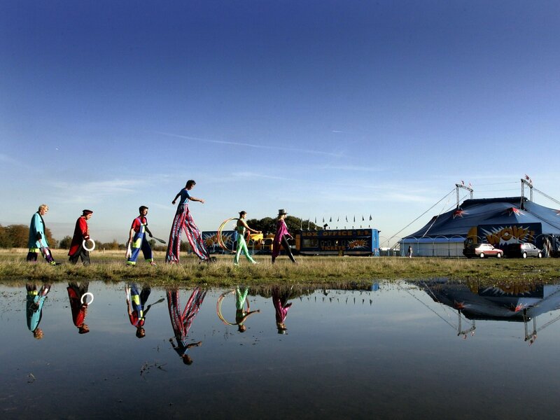 Circus Performers Walking