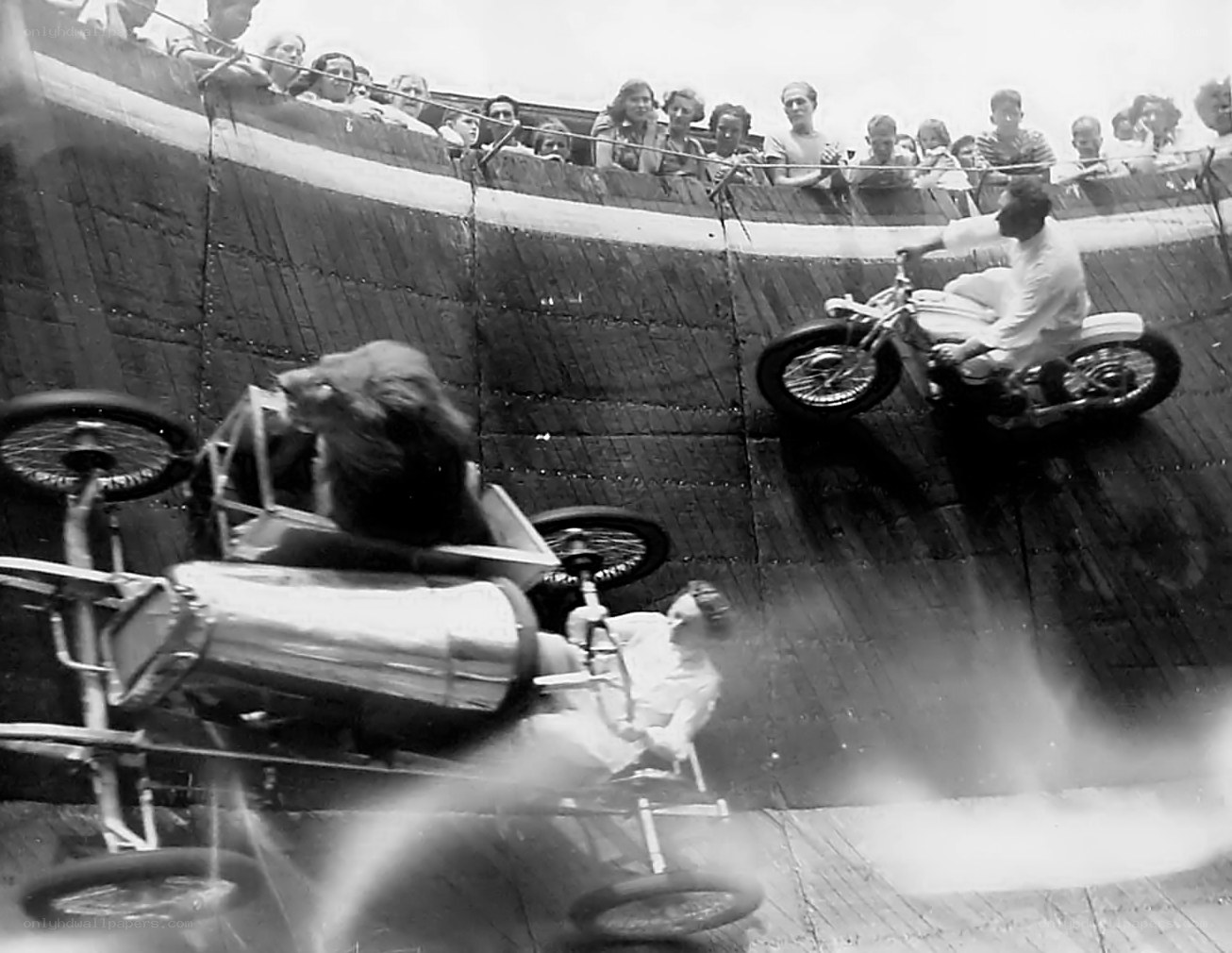 Circus stunt with motorcycles