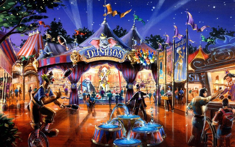 Circus Tent at Night — Blue, Festive