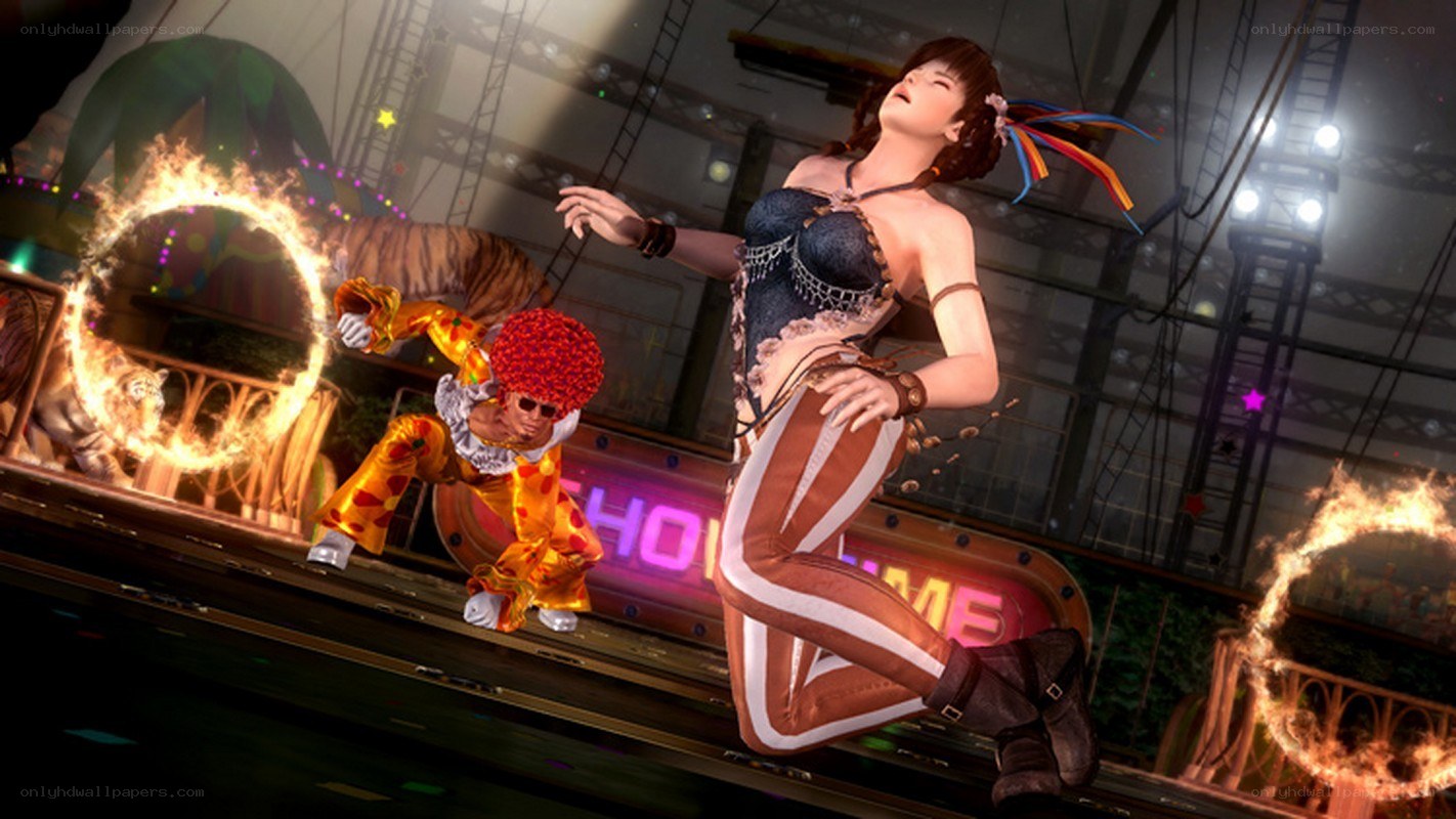Circus-themed fighting game scene