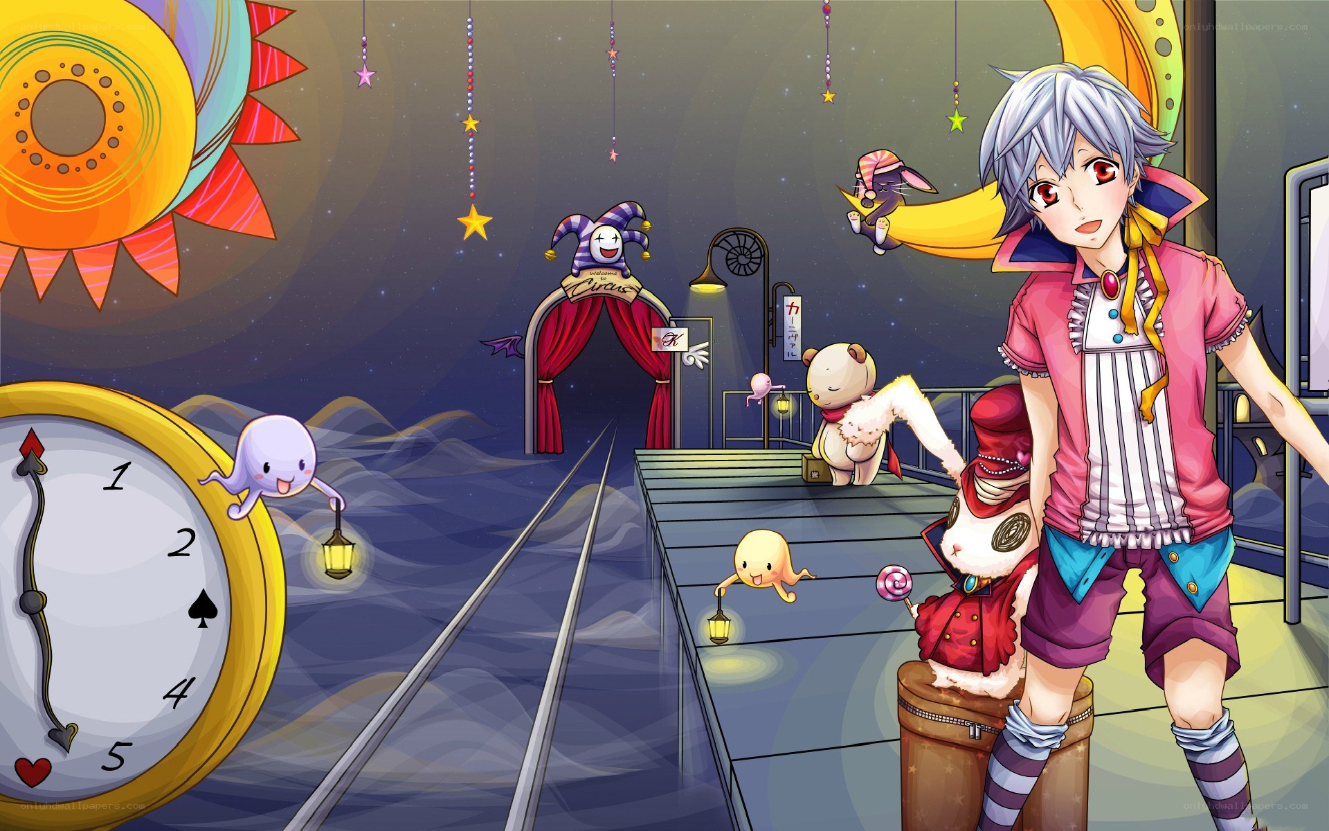Circus train station scene