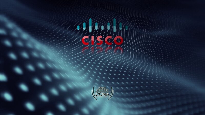 Cisco Logo on Digital Background — Blue