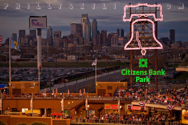 Citizens Bank Park at dusk