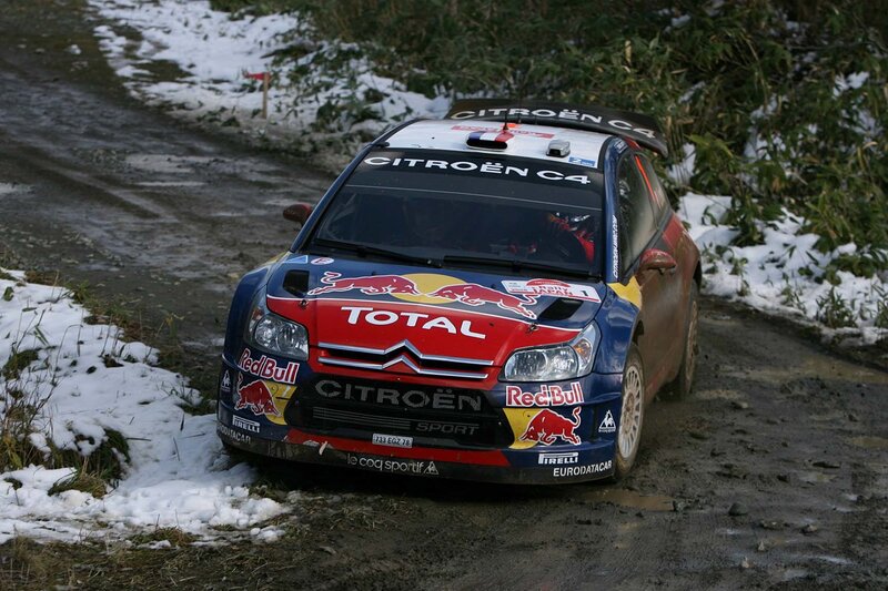 Citroën C4 rally car on snowy track
