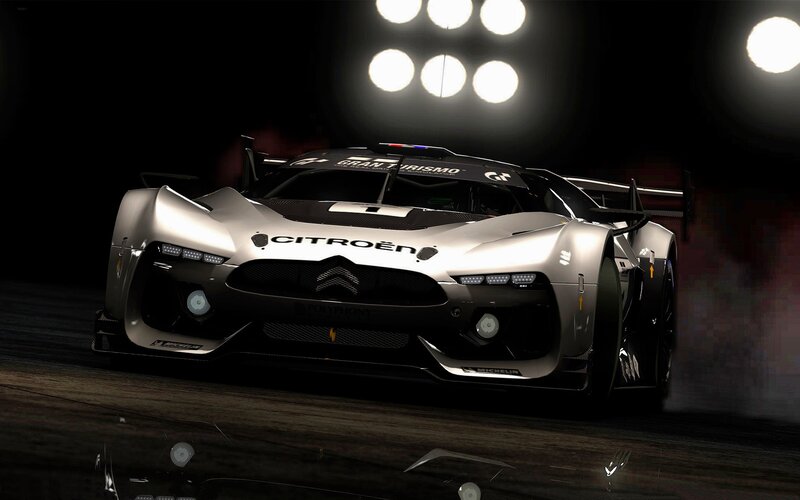 Citroën race car at night