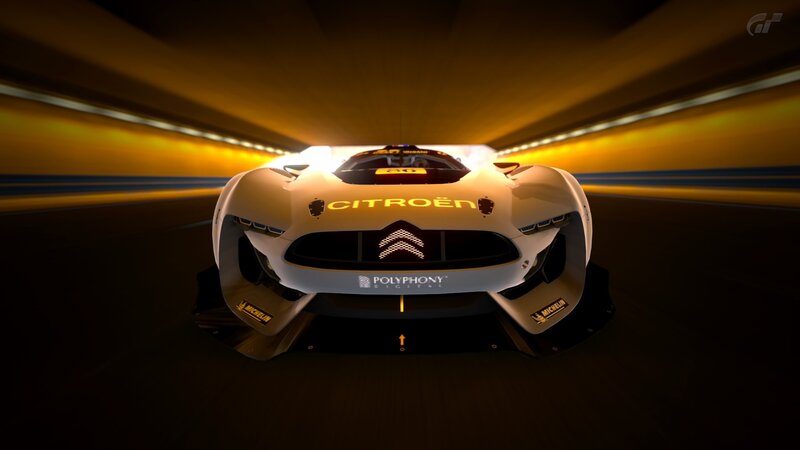 Citroën racing car in tunnel