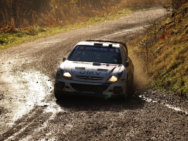 Citroën rally car on dirt road