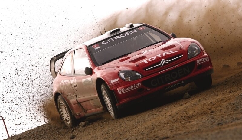 Citroën rally car on dirt track