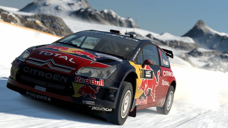 Citroën rally car on snowy mountain