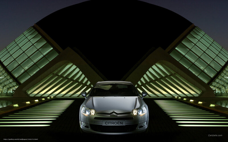 Citroen car at modern building