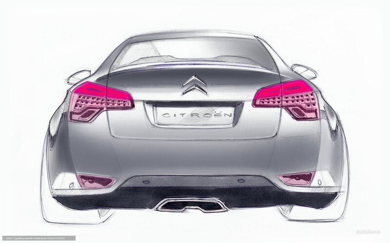 Citroen car rear design sketch