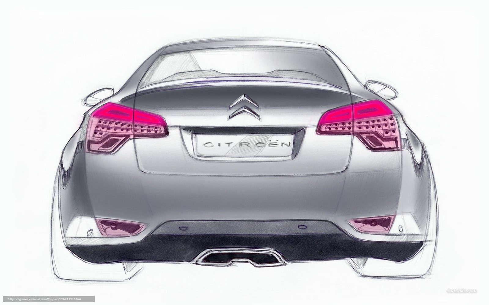 Citroen car rear design sketch