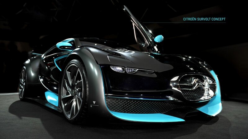 Citroen Survolt Concept Car — Black, Dramatic, Photograph