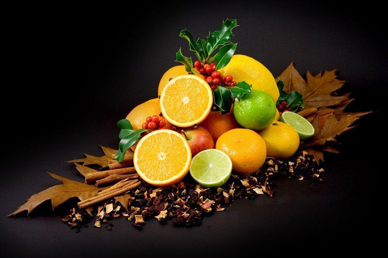 Citrus fruits and spices arrangement