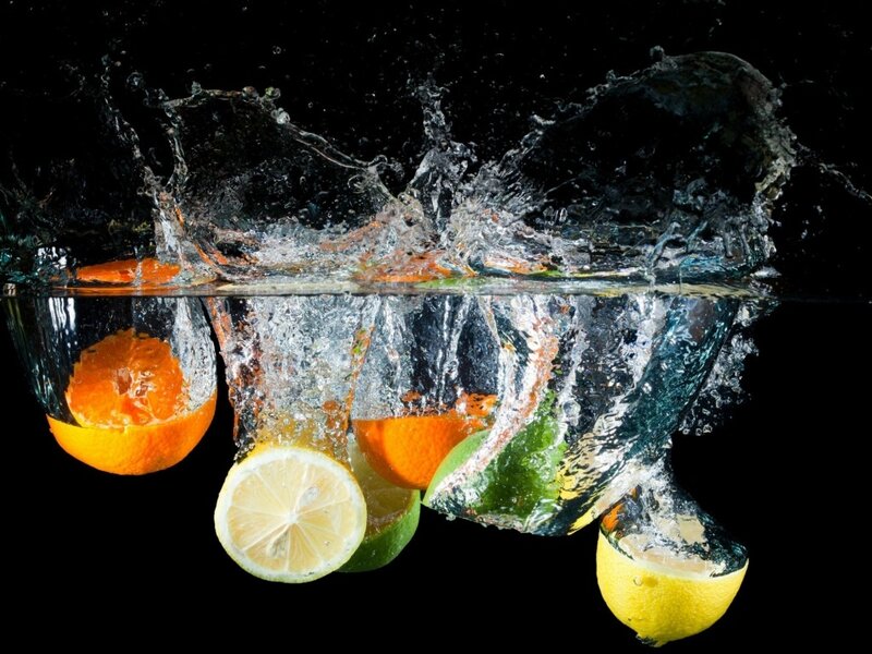 Citrus Fruits in Water — Black