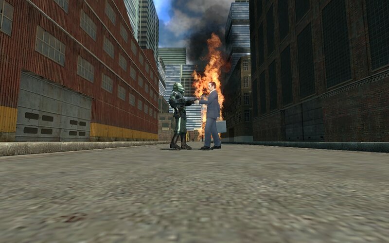 city alley confrontation scene