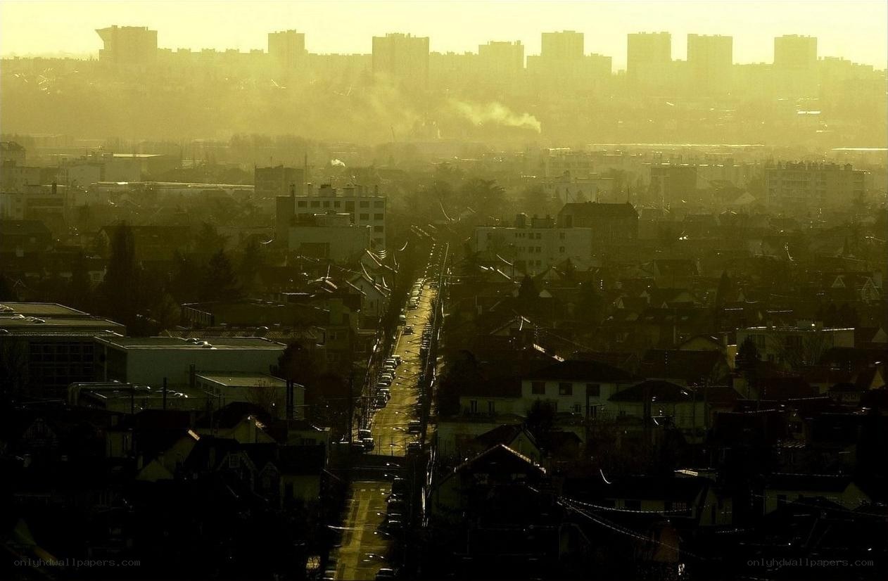 City at golden hour