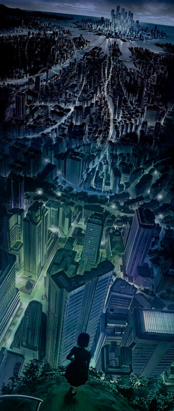city at night from high vantage