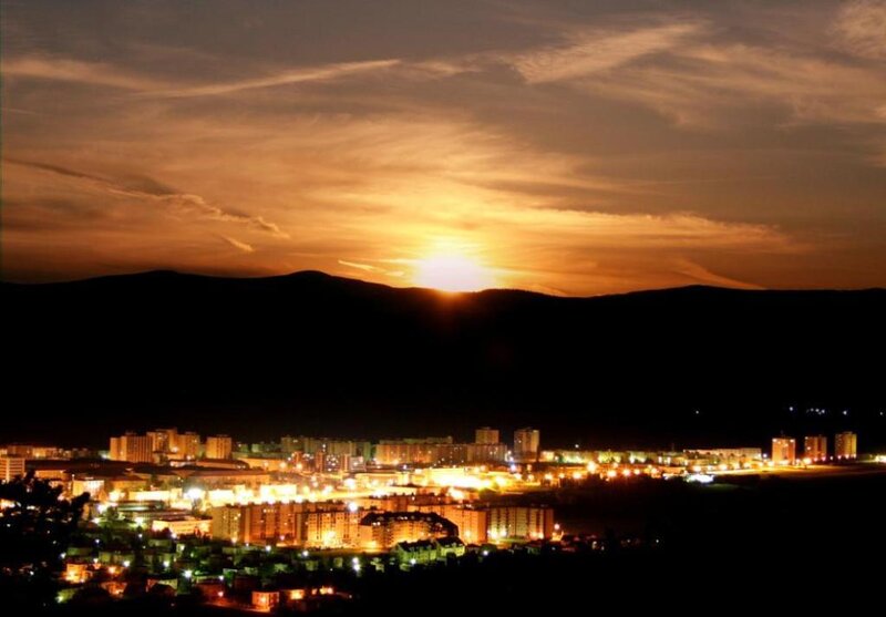 City at Sunset — Orange, Dramatic, Photograph