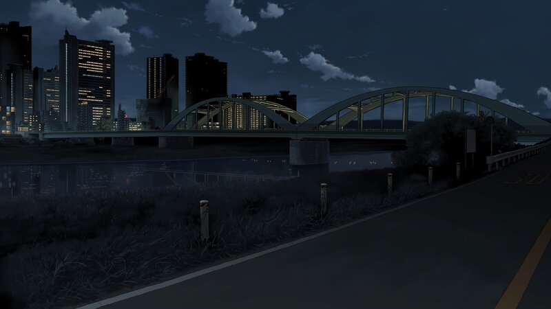 City Bridge at Night — Dark Blue
