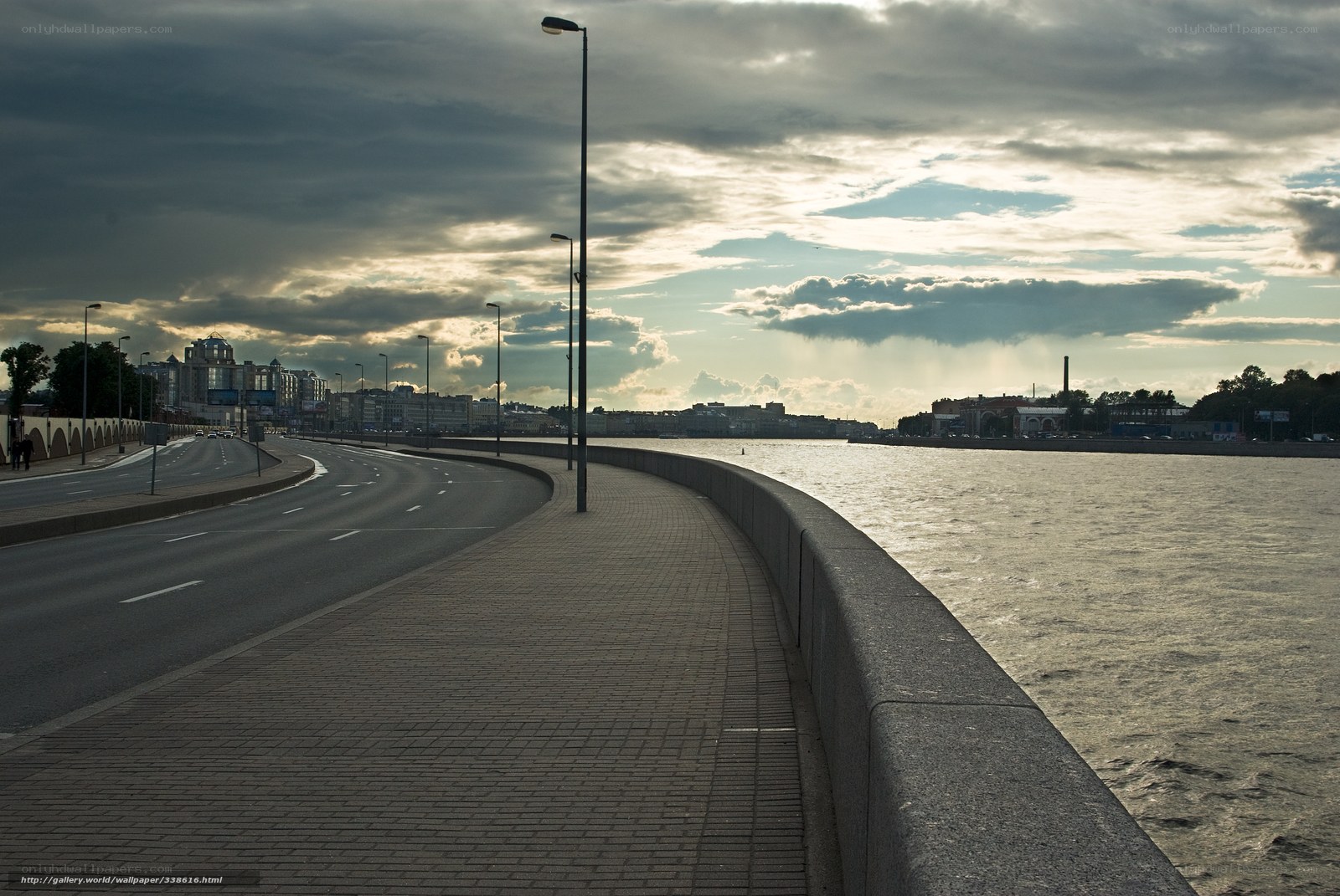City bridge at sunset