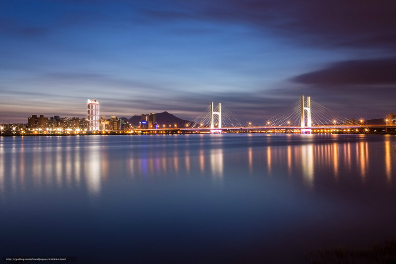 City bridge at twilight