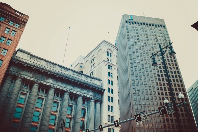 City Buildings and Street Signs