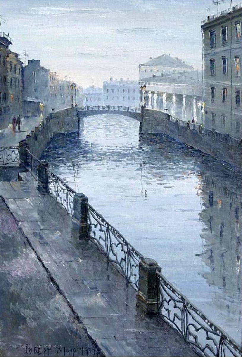 City canal with bridge
