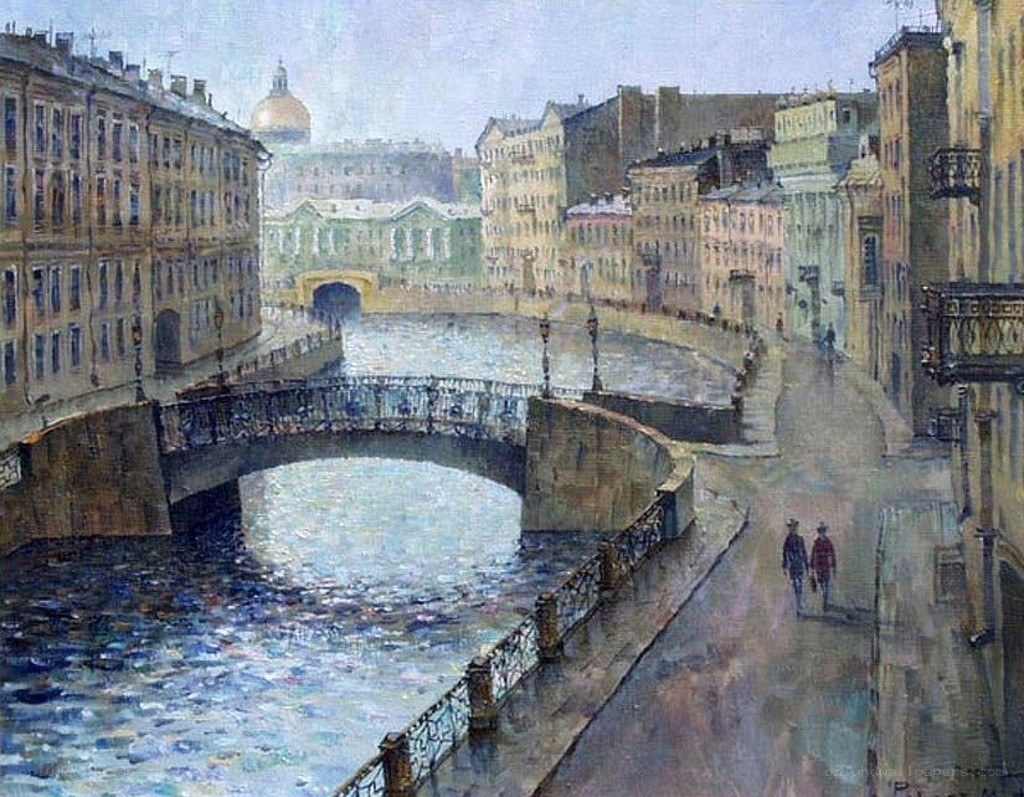City canal with bridges