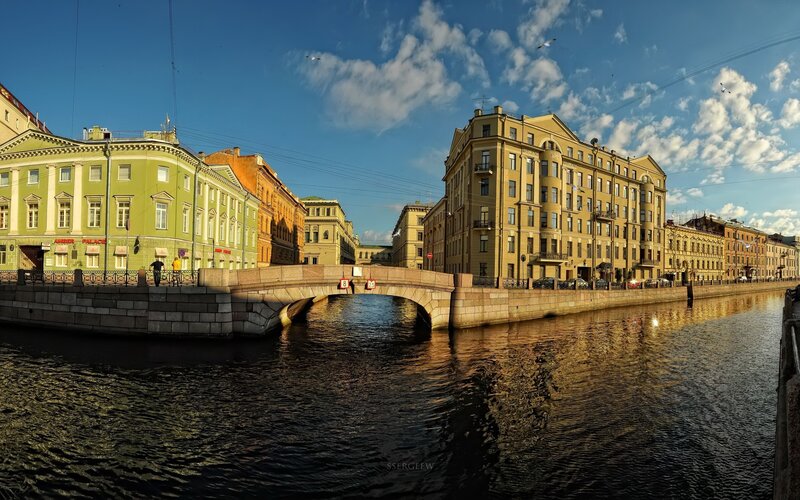 City canal with historic buildings