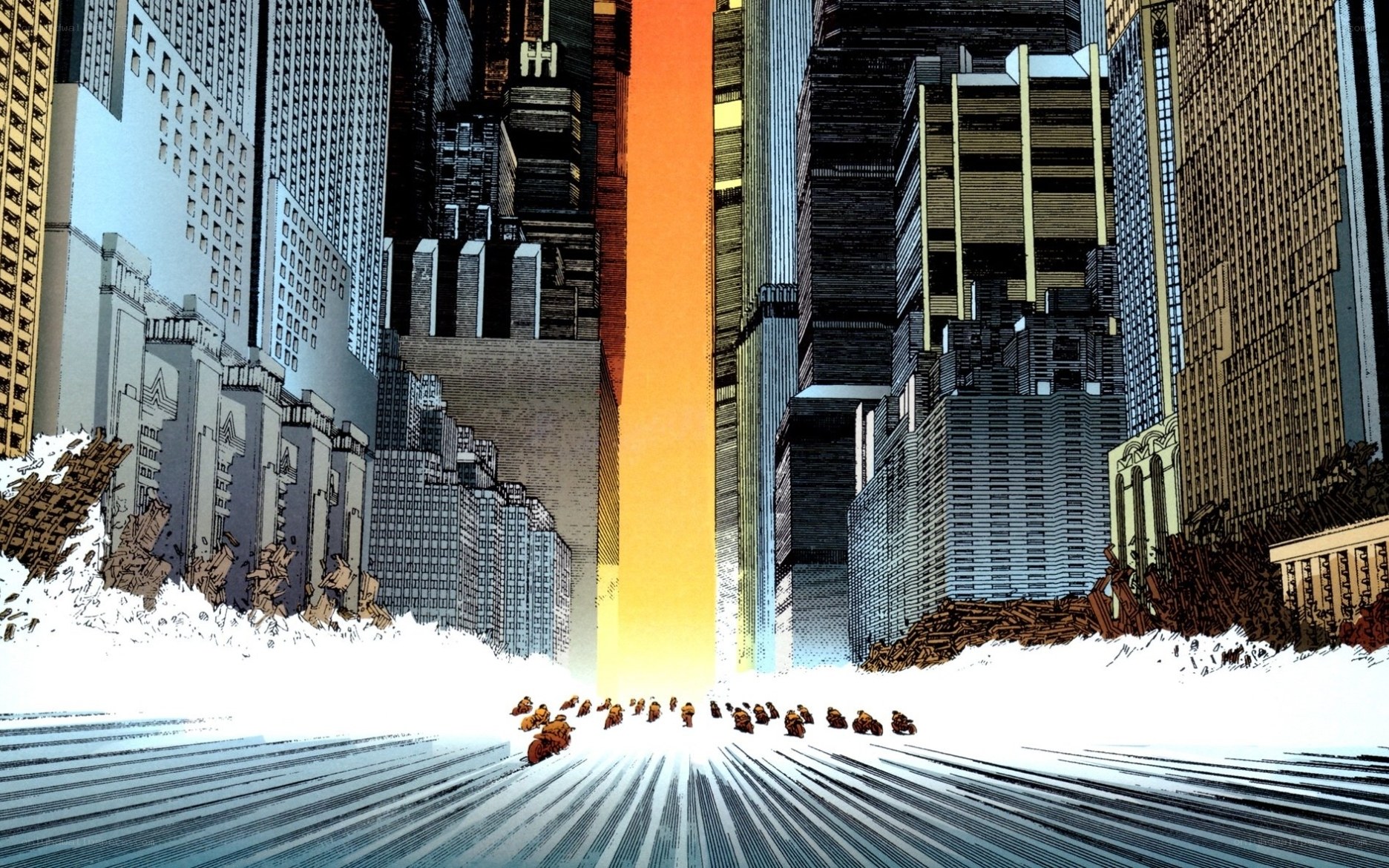 city destruction scene