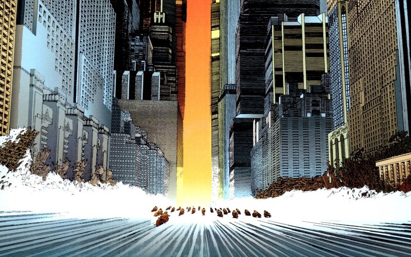 City destruction scene