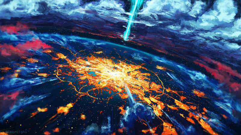 City Explosion from Space