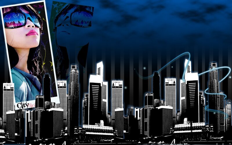 city girl digital art