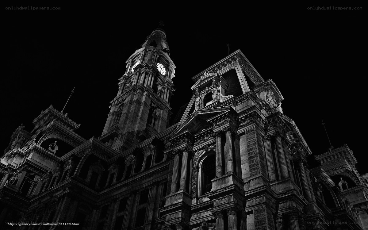 City hall at night