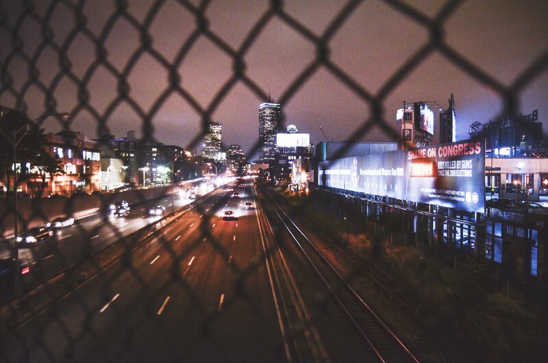 City Highway at Night — Black, Dark