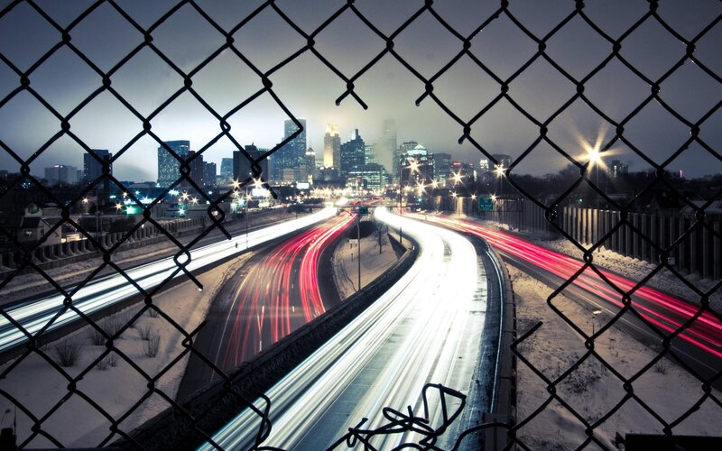 City Highway at Night — Black