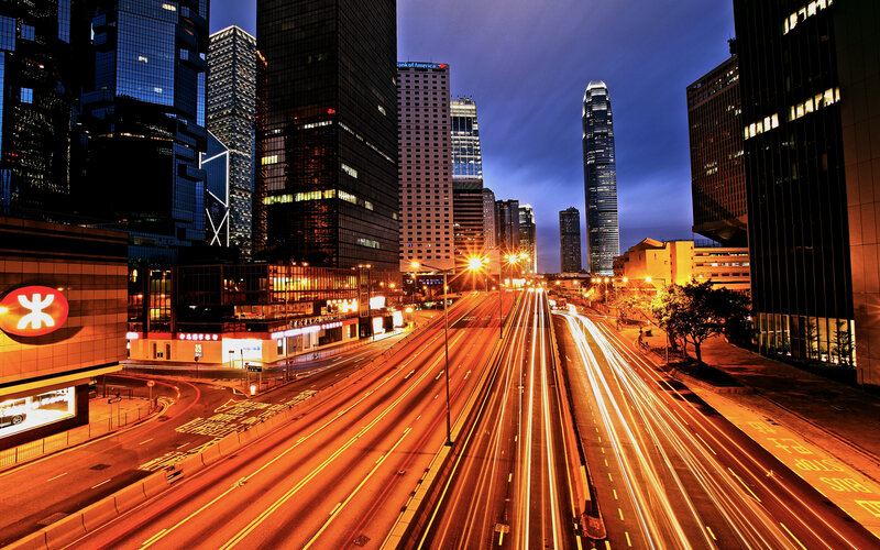 City Highway at Night — Orange