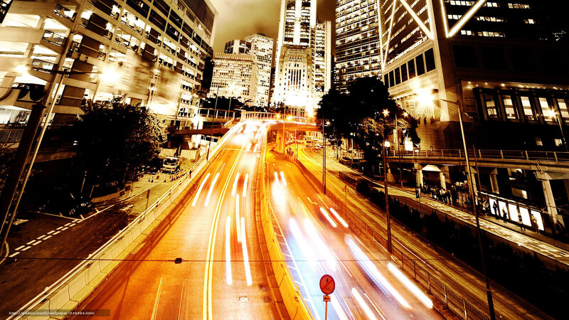 City Highway at Night — Yellow