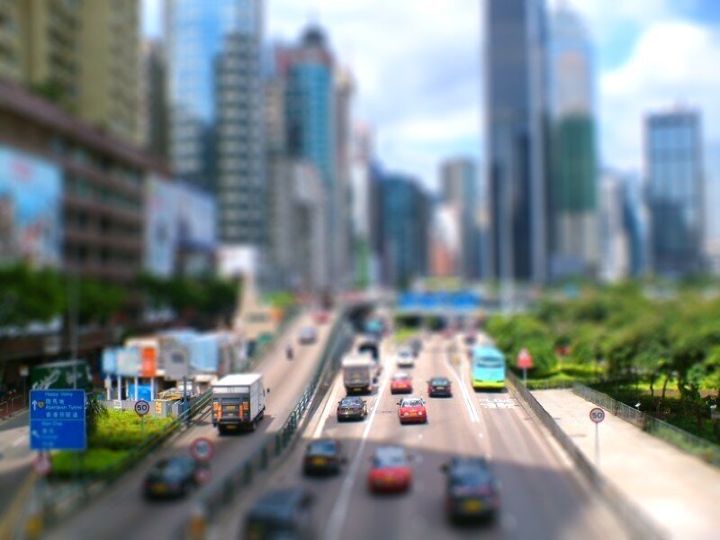 City Highway with Traffic
