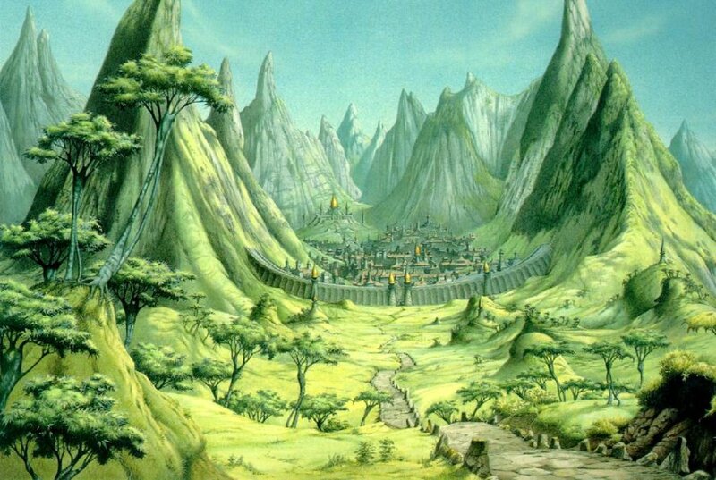 City in Mountain Valley — Green