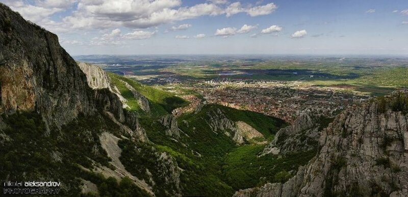 City in Valley from Cliff