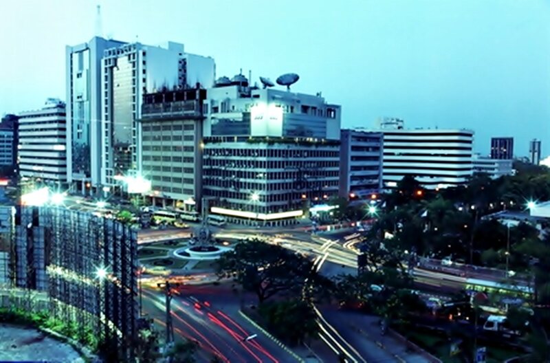 City Intersection at Dusk