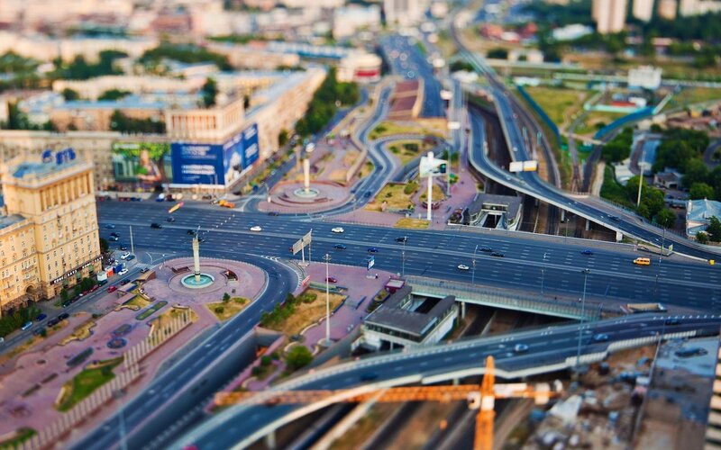 City Intersection with Roads