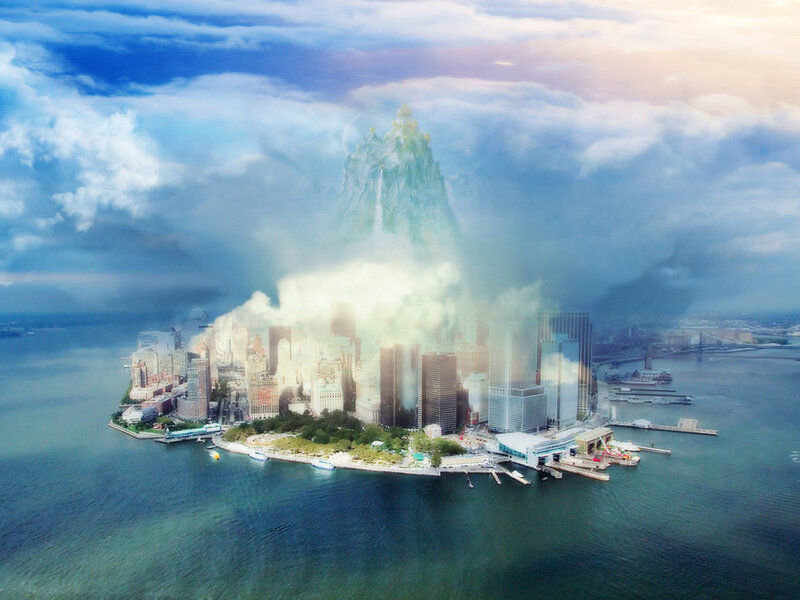 City Island with Mountain