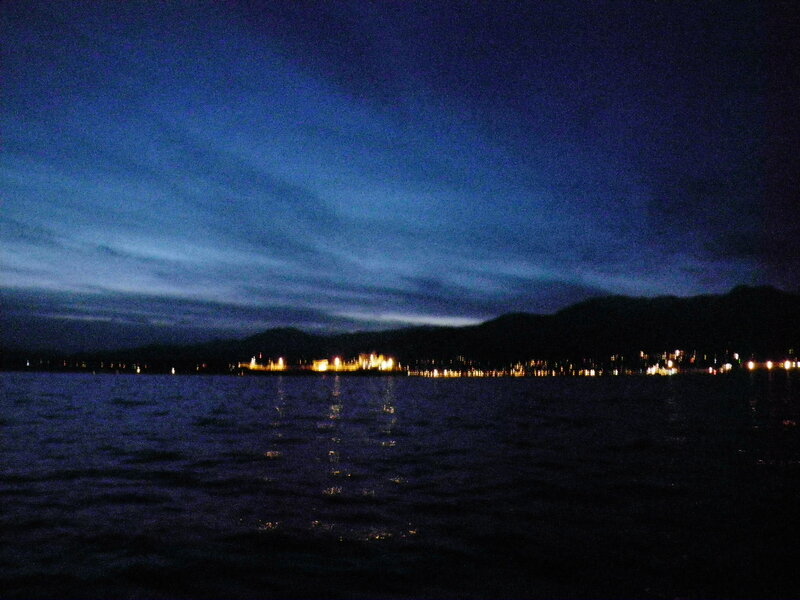 City Lights Across Water — Blue