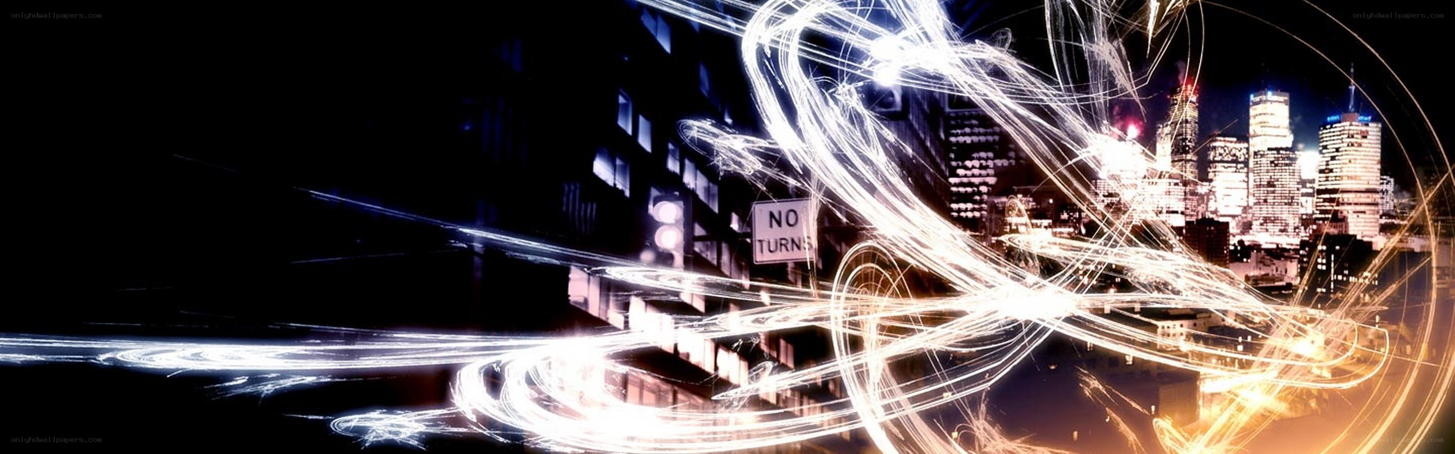 City lights and light trails