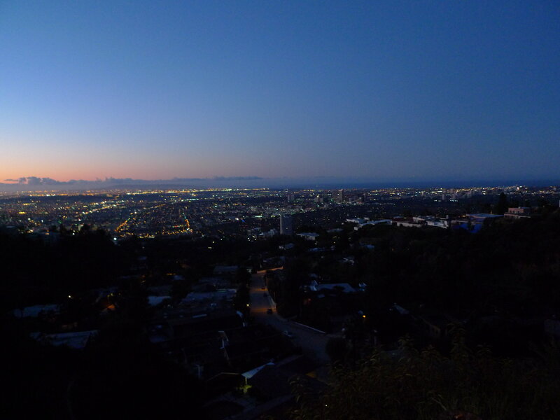city lights at dusk
